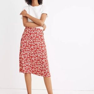 MADEWELL Side-Button Skirt in Full Bloom Size 2